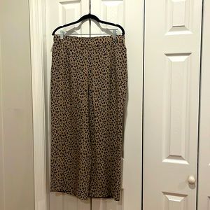 J. Crew Leopard Print Wide Leg Silk Pants